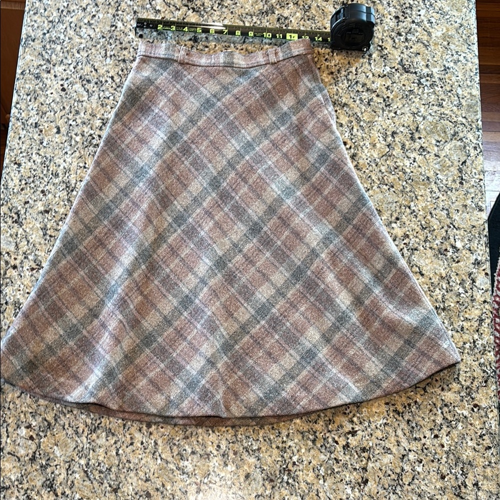VINTAGE Plaid A-Line Skirt